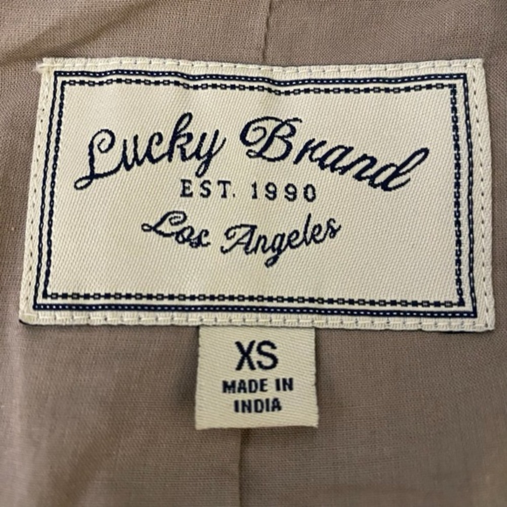 Lucky Brand Moto Jacket Womens XS Lamb‎ Leather & Linen Retro Biker Boho Chic - Picture 3 of 10